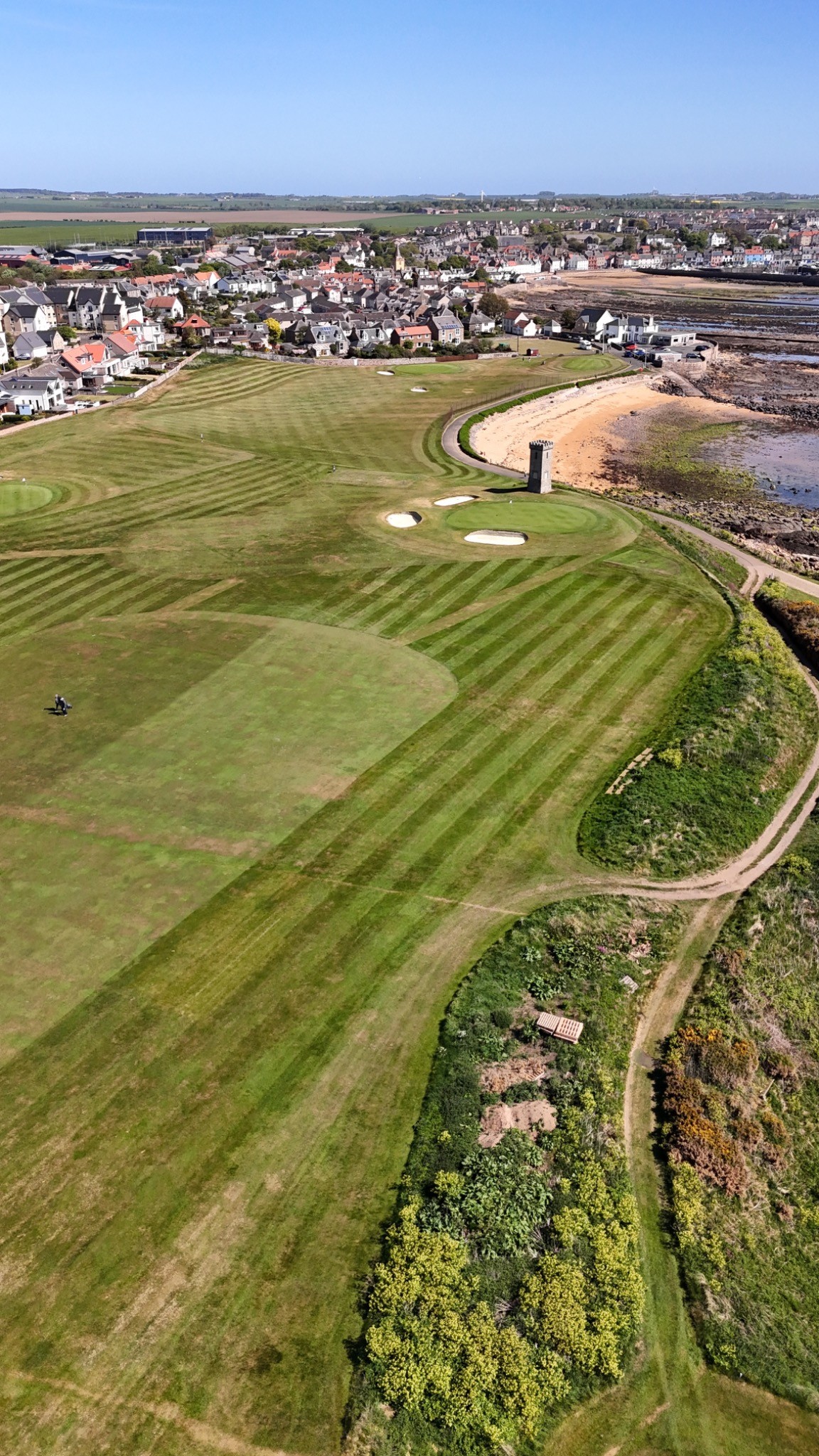 Coastal golf course aerial photography by Weekend Tour Pro