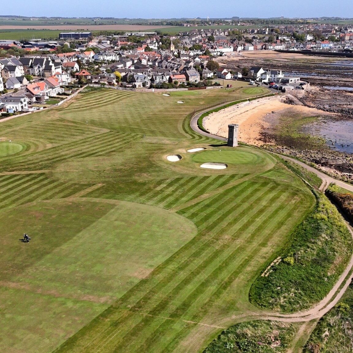 Coastal golf course aerial photography by Weekend Tour Pro